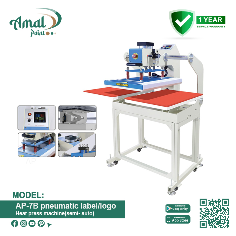 AP-7B pneumatic label/logo heat press machine(semi- auto)